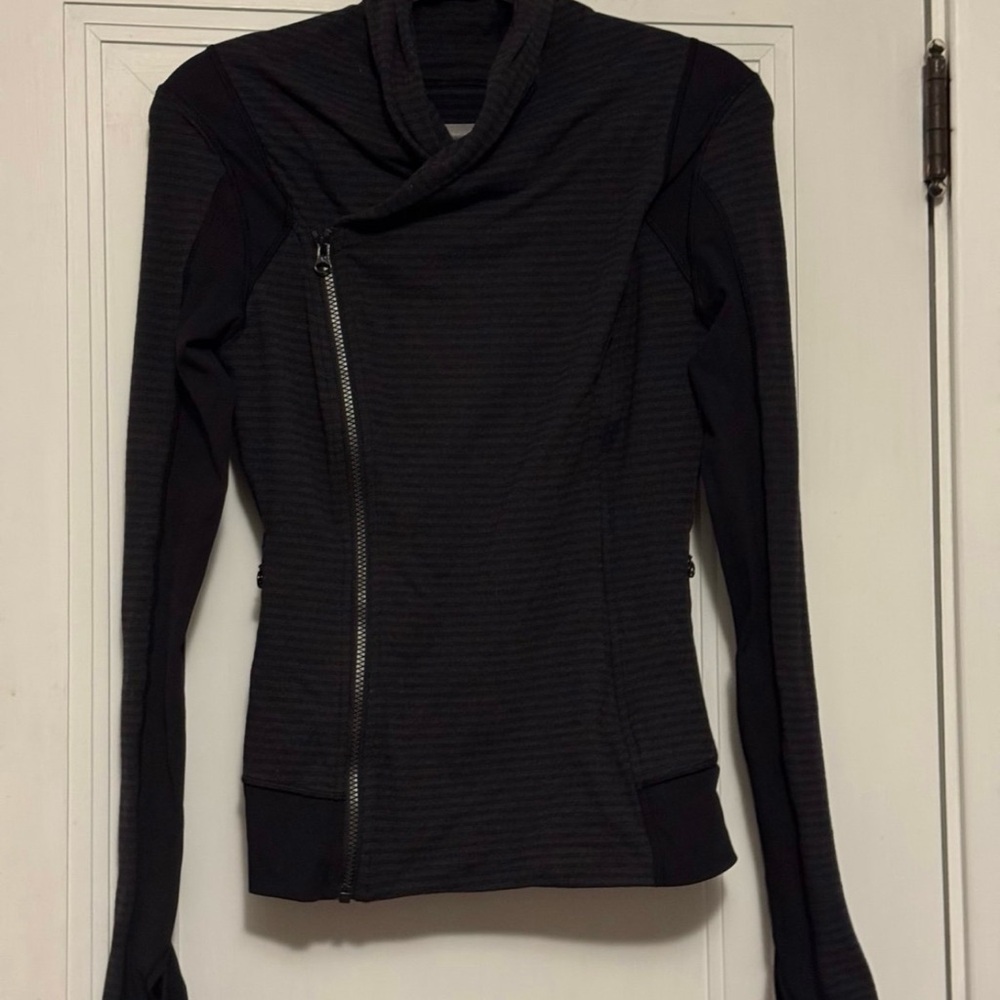 Women's Black Asymmetrical Zip Sweater